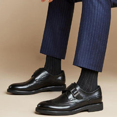 Men's Carving Brogue Business Formal Wear Leather Shoes