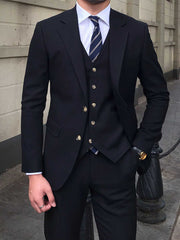 Men's Slim-fitting Suit Three-piece Suit Versatile Casual