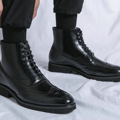 Men's Fashion Thick Sole Mid Top Work Boots
