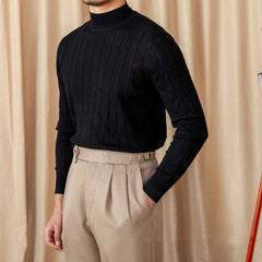Italian Long Sleeve Mock Neck Sweater Trendy For Men