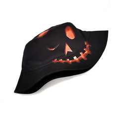 Halloween Cartoon Pumpkin Grimace Sun-Shade Fisherman Hat – Fun Outdoor Cap