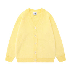 Solid Color Loose Cardigan Sweater Men