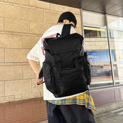 Retro Men's Leather Cowhide Computer Backpack Frosted