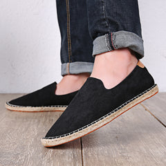 Men’s Breathable Canvas Loafers – Sweat-Absorbent Casual Slip-On Cloth Shoes