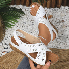 Plus Size Wedge Women's Back Strap Velcro Sandals