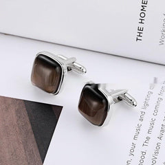 Men's High-End Opal Cufflinks Business Shirt French Cufflinks Ornament