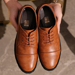 Men's Leather Derby Dress Shoes – Formal Business Non-Slip Sole