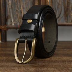 Wide Copper Buckle Trendy Fashion Retro Belt For Men