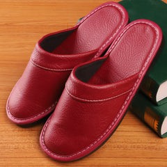 Men’s Leather Slippers – Four Seasons Indoor House Shoes