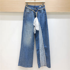 Lace & Rhinestone Denim Jeans