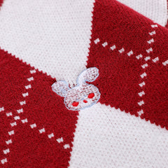 Men's Contrast Jacquard Diamond Plaid Cardigan Sweater