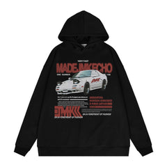 Classic American Car Letter Print Sweatshirt for Men