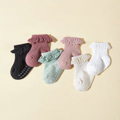 Spring And Summer 6 Pairs Baby  Girl Lace Socks Tube Socks