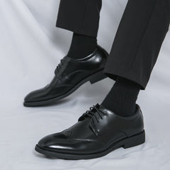 Men's Cowhide Leather Pointed Formal Wear Shoes
