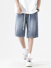 Starry Sky Pattern Denim Shorts Men