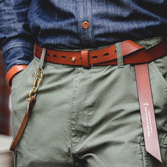 Fashion Retro Brass Distressed Belt For Men