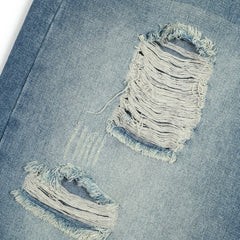 Fashion Washed Hole Denim Shorts Men