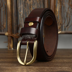 Wide Copper Buckle Trendy Fashion Retro Belt For Men