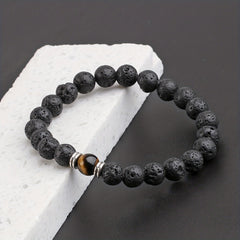 Men’s Fashion Volcanic Rock Bracelet – Natural Lava Stone Beaded Jewelry
