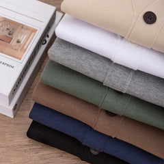 Washable Cotton V-neck Sweatshirt Men