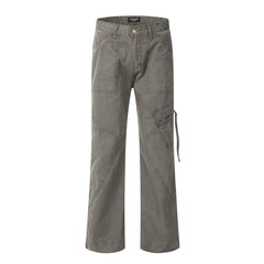 Men’s American Multi-Pocket Cargo Pants – Casual Cotton Denim Utility Trousers