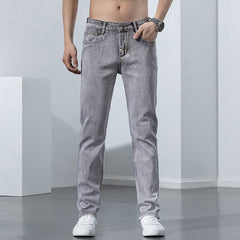 Straight Elastic Trend Versatile Retro Nostalgic Jeans For Men