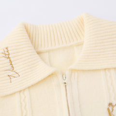 Simple Embroidered Lapel Sweater For Men