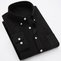 Men's Business Slim Solid Color Shirt In Spring