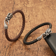 Men’s Titanium Steel Faucet Leather Bracelet – Modern Masculine Fashion Jewelry