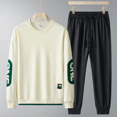 Spring And Autumn New Casual Sweatshirt Trousers Set For Men
