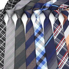 Casual Business Tie For Men Skinny Tie Fashion Polyester Plaid