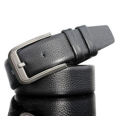 Litchi Pattern Edging Pin Buckle Casual Soft Business Men's Leather Belt
