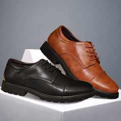 Men's Leather Derby Dress Shoes – Formal Business Non-Slip Sole