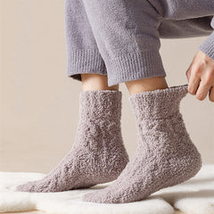Men's Winter Warm Fuzzy Coral Fleece Socks Wome Velvet Thickened Home Sleeping Floor Socks