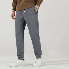 Drawstring Fleece-Lined Windproof Soft Shell Casual Pants For Men