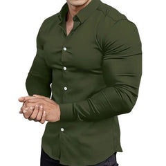 Business Leisure Iron-free Solid Color Polo Collar Shirt