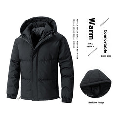 Winter Loose Hooded Cotton-padded Thickened Coat For Men