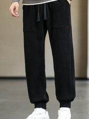 Men’s Casual Pants – Trendy Corduroy Straight Long Pants, Slim Fit, Anti-Wrinkle & Comfortable