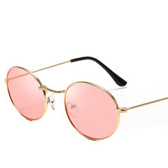 New Trend Retro Round Frame Men's Fashion Sunglasses Metal Water Drop Oval Sunglasses