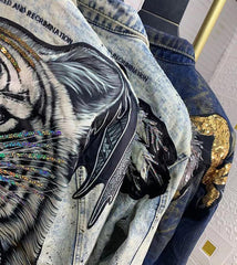 Fashionable Personalized Embroidered Denim Jacket For Men