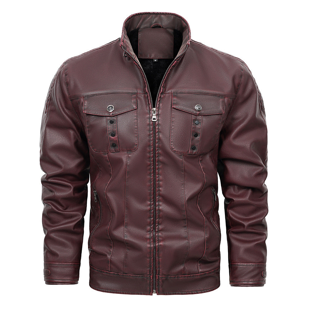 Men's Leather Jacket Spring And Autumn