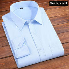 Solid Color Men's Loose Non-ironing Business Shirt