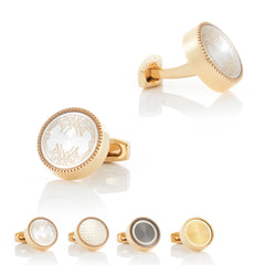 Round Style Accessories Enamel Copper Cufflinks For Men