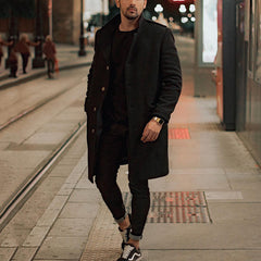 Men's Mid-length Casual Coat Korean Style Loose Windbreaker