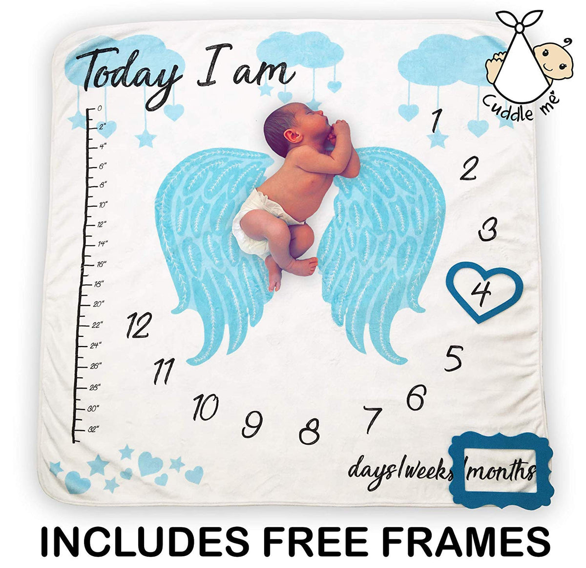 1PC Infant Baby Photo Blanket Photography Prop Backdrop Cloth Wing Calendar Printed Newborn Girls Photos Accessories