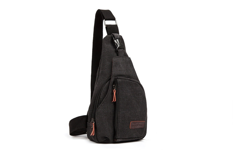 Men's Casual Chest Pack Canvas Crossbody Bag
