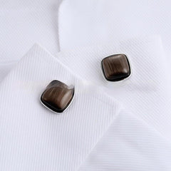 Men's High-End Opal Cufflinks Business Shirt French Cufflinks Ornament