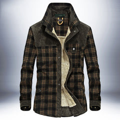 Men's Winter Thicken Warm Fleece Pure Cotton Plaid Jacket