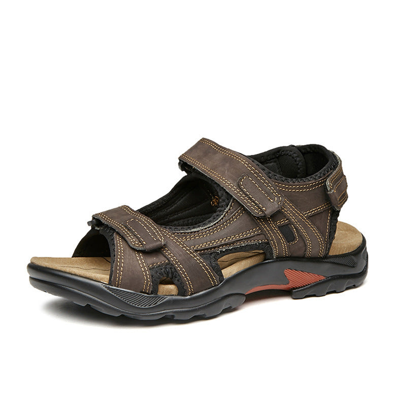 Casual Leather Roman Sandals For Men – Beach & Outdoor Wear”
