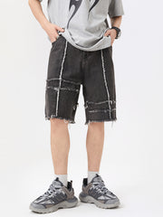 Fashion Summer Stitching Denim Shorts Men